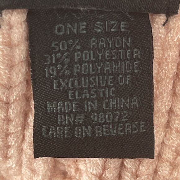 Steve Madden Women’s Pink Blush Ribbed Wide Cuff Winter Beanie ONE SIZE - Picture 6 of 6